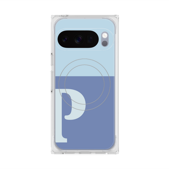 Premium Square Case with Pixelsnap［ Original - initial two tone - P blue ］