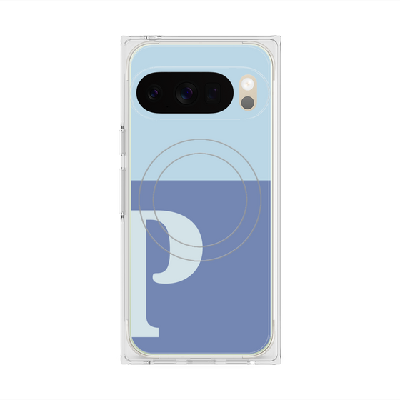 Premium Square Case with Pixelsnap［ Original - initial two tone - P blue ］