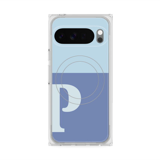 Premium Square Case with Pixelsnap［ Original - initial two tone - P blue ］