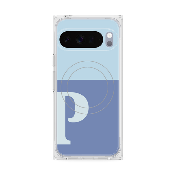 Premium Square Case with Pixelsnap［ Original - initial two tone - P blue ］