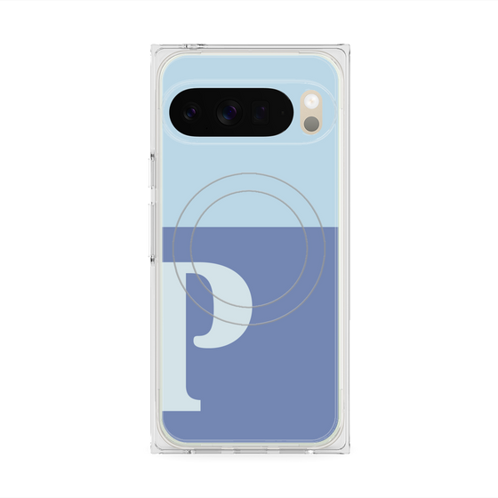 Premium Square Case with Pixelsnap［ Original - initial two tone - P blue ］