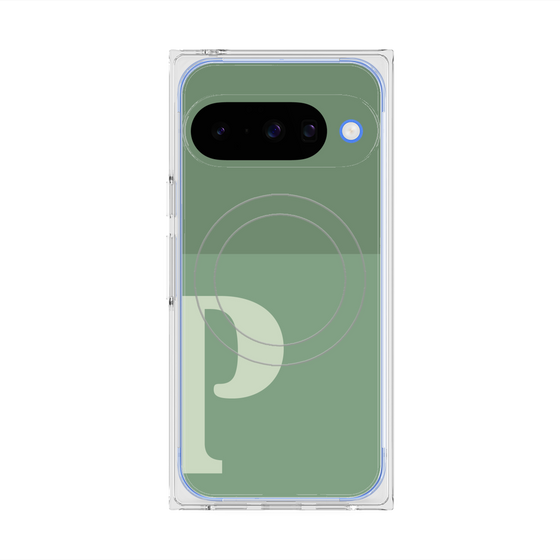 Premium Square Case with Pixelsnap［ Original - initial two tone - P green ］