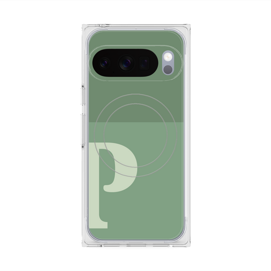 Premium Square Case with Pixelsnap［ Original - initial two tone - P green ］