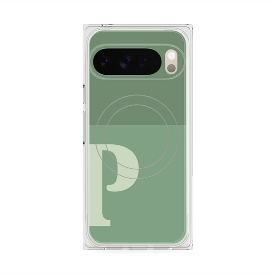 Premium Square Case with Pixelsnap［ Original - initial two tone - P green ］