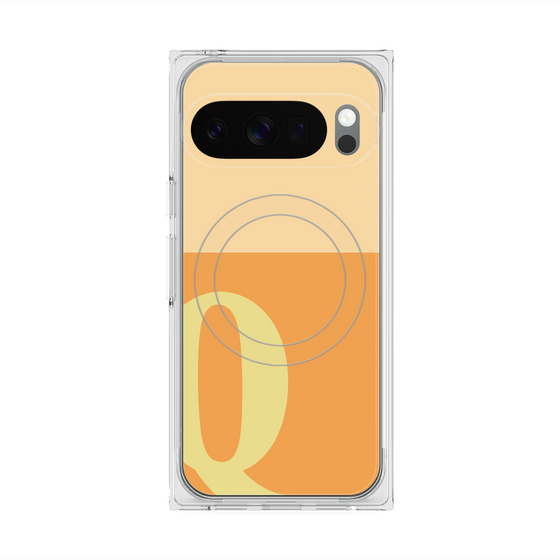 Premium Square Case with Pixelsnap［ Original - initial two tone - Q orange ］