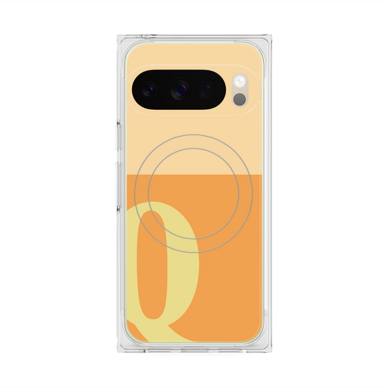 Premium Square Case with Pixelsnap［ Original - initial two tone - Q orange ］