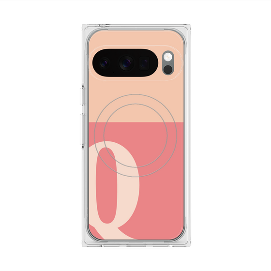 Premium Square Case with Pixelsnap［ Original - initial two tone - Q pink ］