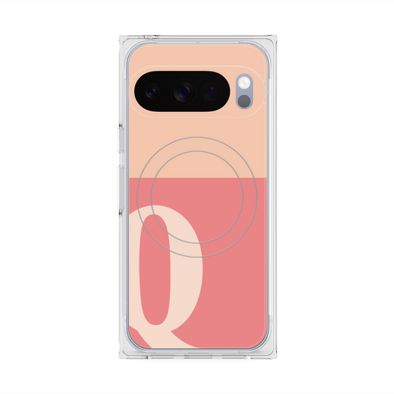 Premium Square Case with Pixelsnap［ Original - initial two tone - Q pink ］