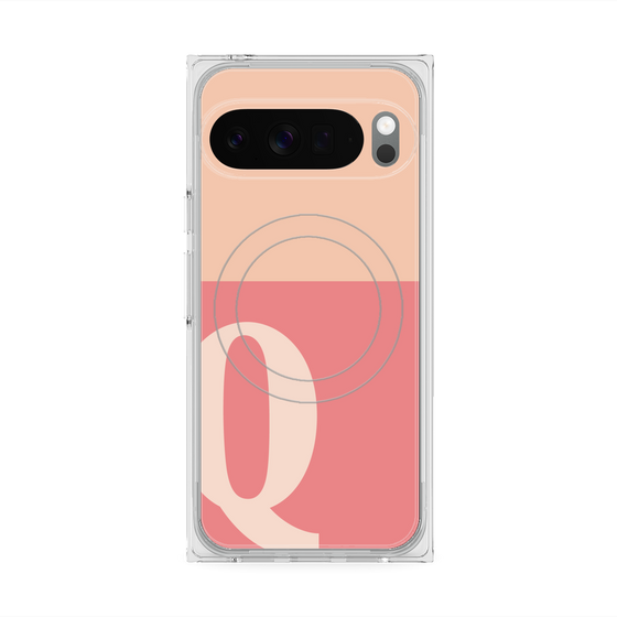 Premium Square Case with Pixelsnap［ Original - initial two tone - Q pink ］