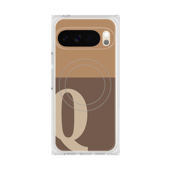Premium Square Case with Pixelsnap［ Original - initial two tone - Q brown ］