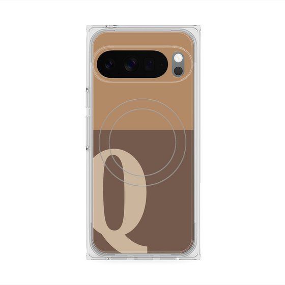 Premium Square Case with Pixelsnap［ Original - initial two tone - Q brown ］