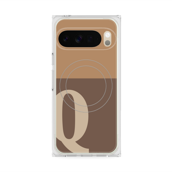 Premium Square Case with Pixelsnap［ Original - initial two tone - Q brown ］