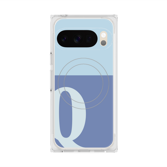 Premium Square Case with Pixelsnap［ Original - initial two tone - Q blue ］