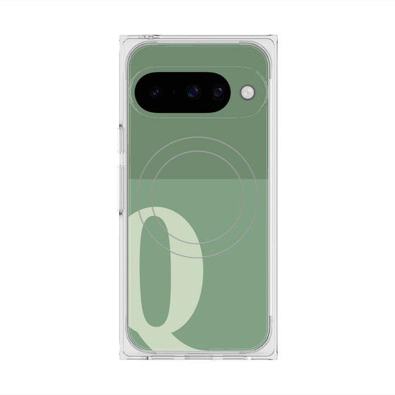 Premium Square Case with Pixelsnap［ Original - initial two tone - Q green ］