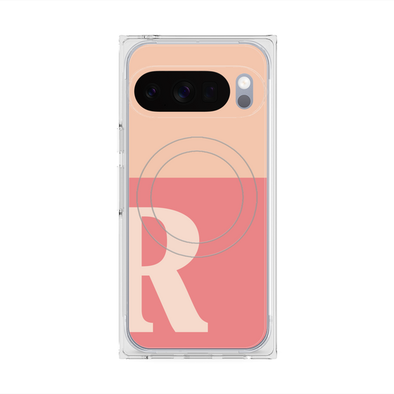 Premium Square Case with Pixelsnap［ Original - initial two tone - R pink ］