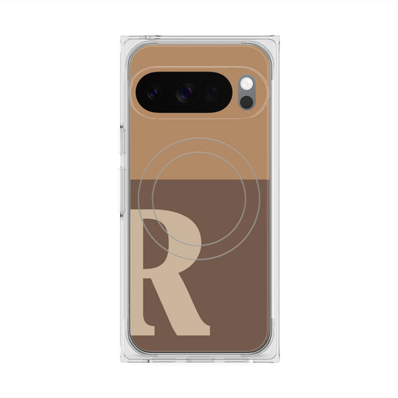 Premium Square Case with Pixelsnap［ Original - initial two tone - R brown ］