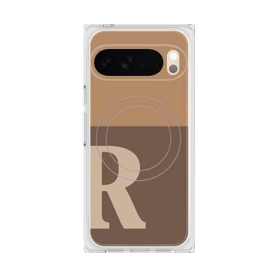 Premium Square Case with Pixelsnap［ Original - initial two tone - R brown ］