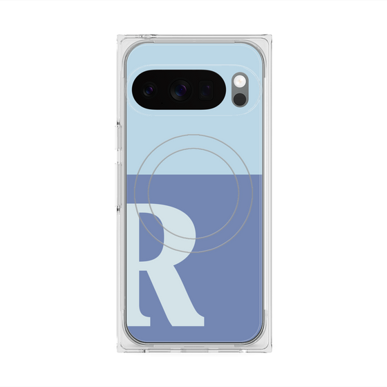 Premium Square Case with Pixelsnap［ Original - initial two tone - R blue ］