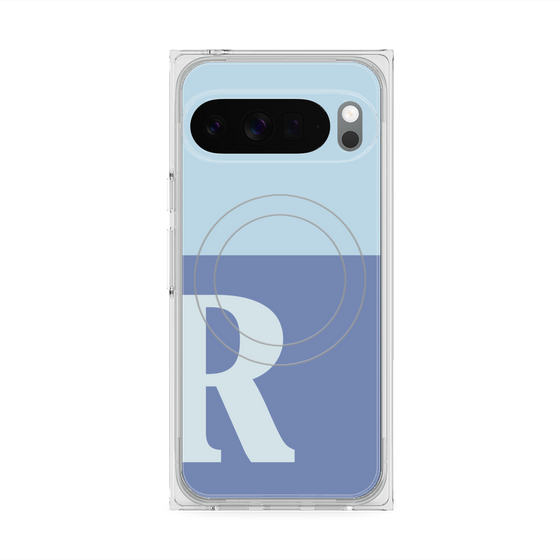 Premium Square Case with Pixelsnap［ Original - initial two tone - R blue ］
