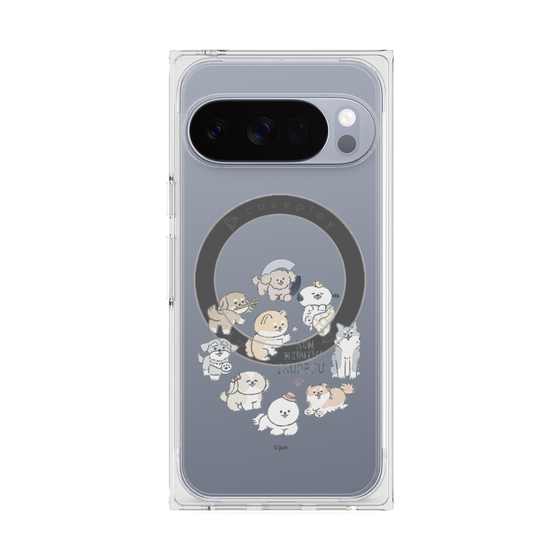 Premium Square Case with Pixelsnap［ Hello, It's Dog - All Together - Clear ］