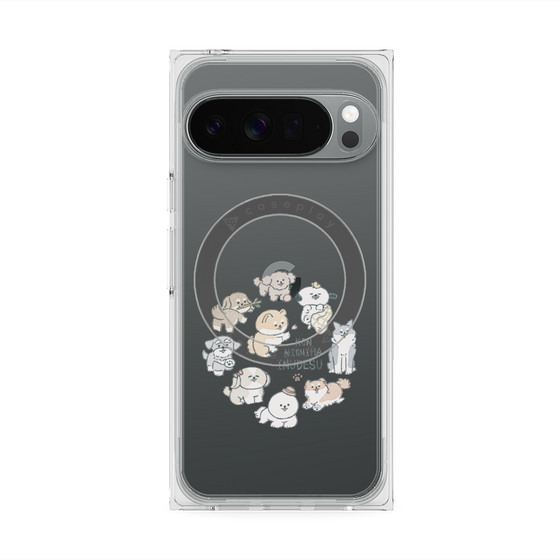 Premium Square Case with Pixelsnap［ Hello, It's Dog - All Together - Clear ］