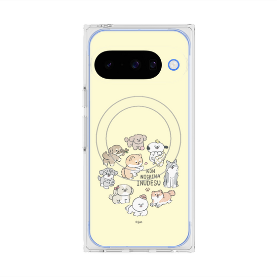 Premium Square Case with Pixelsnap［ Hello, It's Dog - All Together - Beige ］