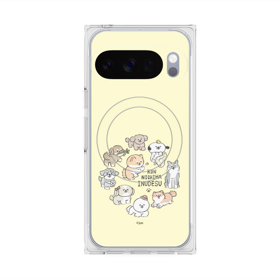 Premium Square Case with Pixelsnap［ Hello, It's Dog - All Together - Beige ］