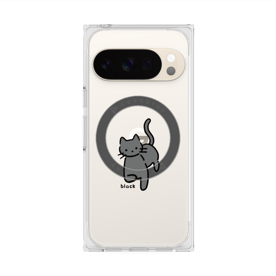 Premium Square Case with Pixelsnap［ Original - CASEPLAY Cat - black ］