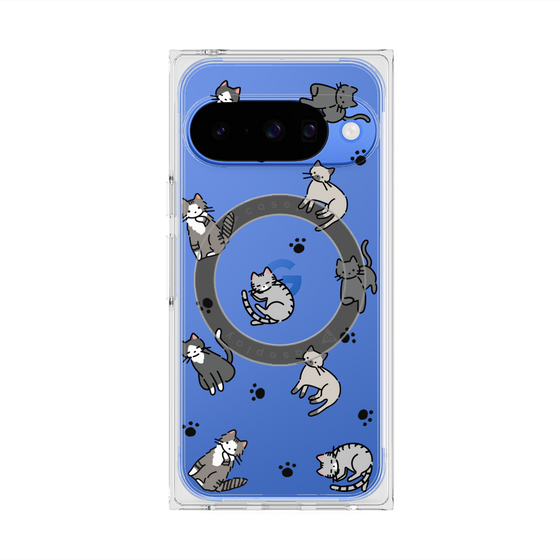 Premium Square Case with Pixelsnap［ Original - CASEPLAY Cat All-over Pattern - color ］
