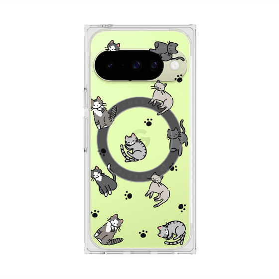 Premium Square Case with Pixelsnap［ Original - CASEPLAY Cat All-over Pattern - color ］