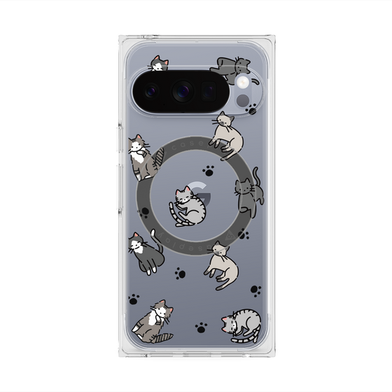 Premium Square Case with Pixelsnap［ Original - CASEPLAY Cat All-over Pattern - color ］