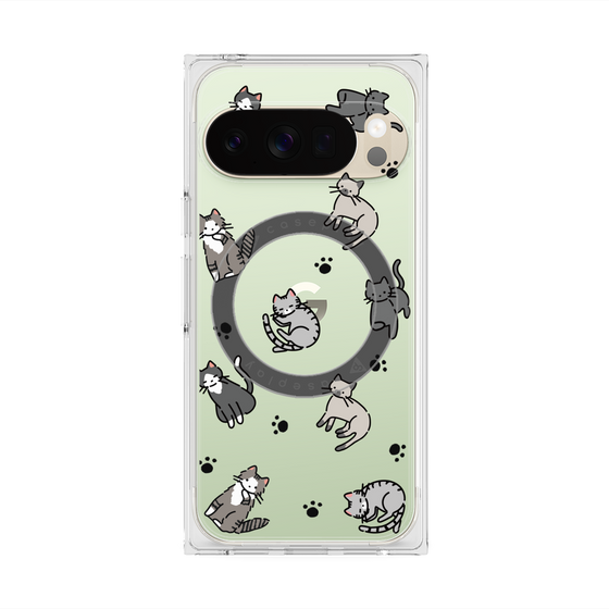 Premium Square Case with Pixelsnap［ Original - CASEPLAY Cat All-over Pattern - color ］