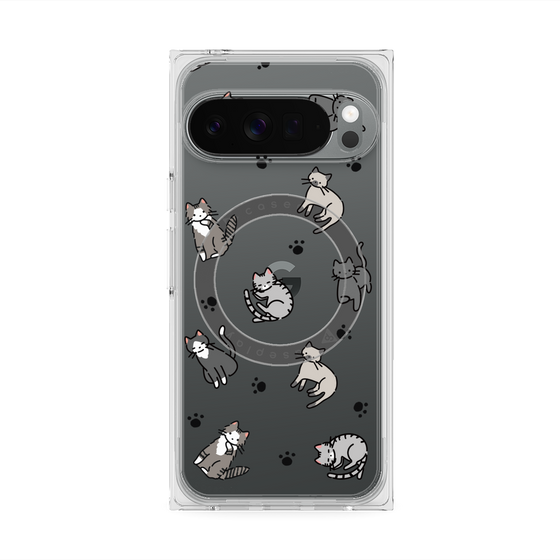 Premium Square Case with Pixelsnap［ Original - CASEPLAY Cat All-over Pattern - color ］