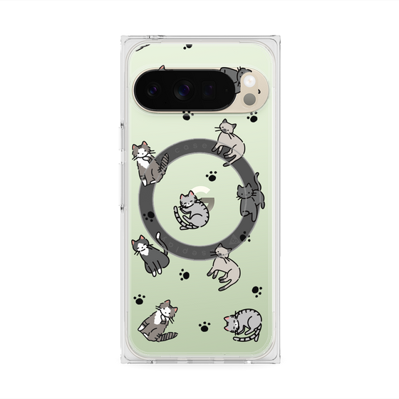 Premium Square Case with Pixelsnap［ Original - CASEPLAY Cat All-over Pattern - color ］