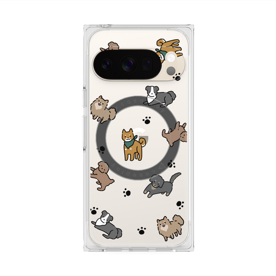 Premium Square Case with Pixelsnap［ Original - CASEPLAY Dog All-over Pattern - color ］