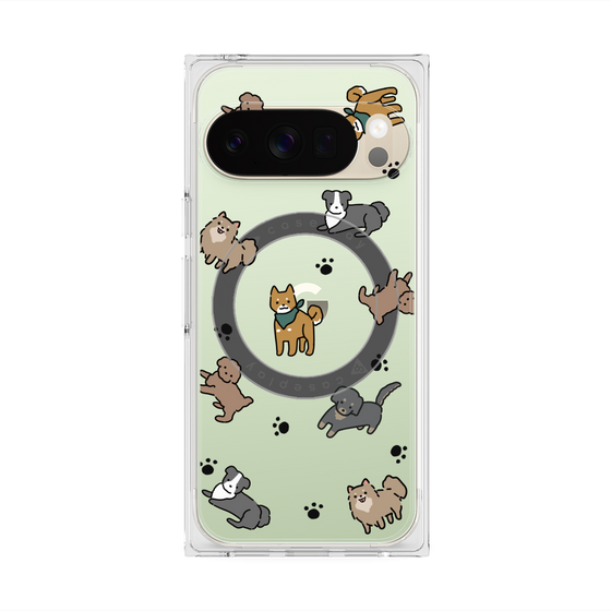 Premium Square Case with Pixelsnap［ Original - CASEPLAY Dog All-over Pattern - color ］