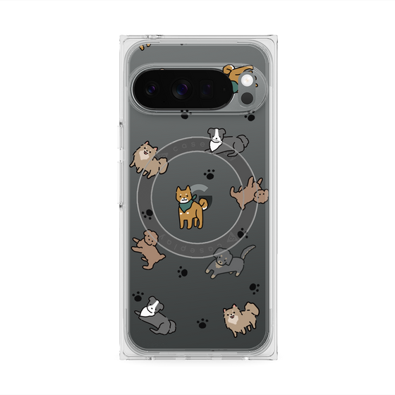 Premium Square Case with Pixelsnap［ Original - CASEPLAY Dog All-over Pattern - color ］