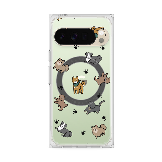 Premium Square Case with Pixelsnap［ Original - CASEPLAY Dog All-over Pattern - color ］