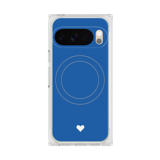 Premium Square Case with Pixelsnap［ Original - Favorite Color Heart - Blue ］