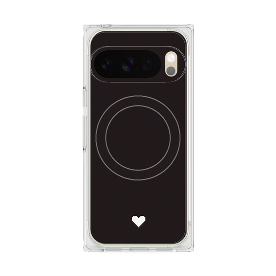 Premium Square Case with Pixelsnap［ Original - Favorite Color Heart - Black ］