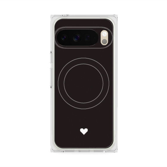 Premium Square Case with Pixelsnap［ Original - Favorite Color Heart - Black ］