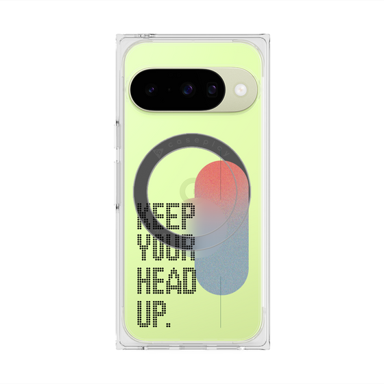 Premium Square Case with Pixelsnap［ Original - Dot Overlay - KEEP YOUR HEAD UP/A ］