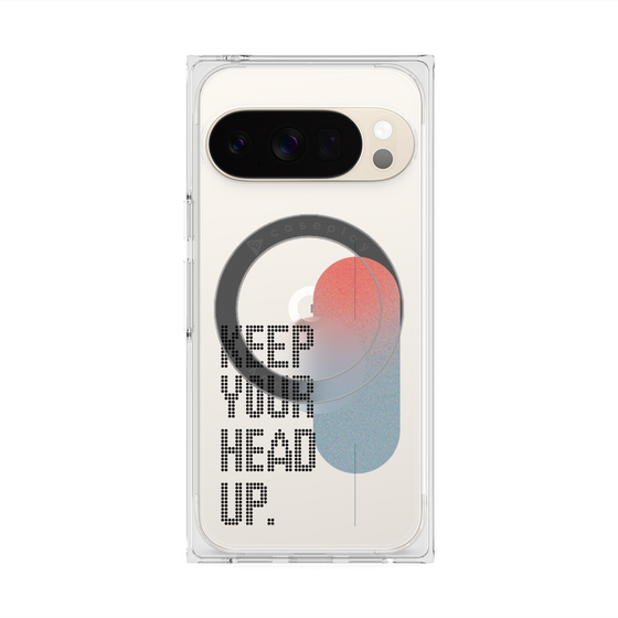 Premium Square Case with Pixelsnap［ Original - Dot Overlay - KEEP YOUR HEAD UP/A ］