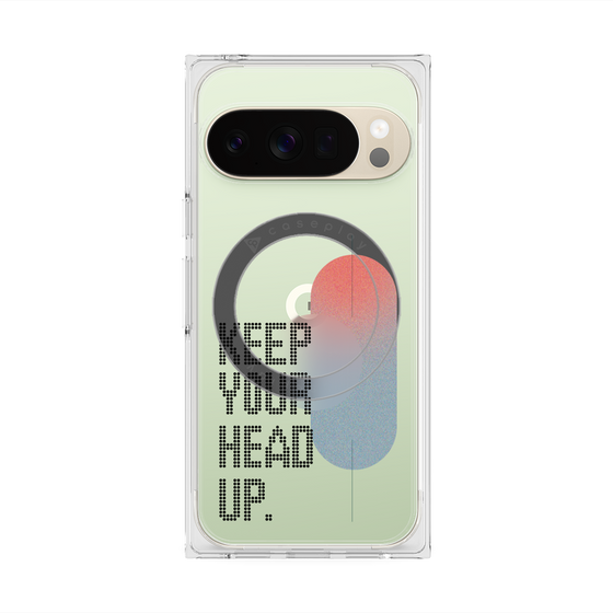 Premium Square Case with Pixelsnap［ Original - Dot Overlay - KEEP YOUR HEAD UP/A ］