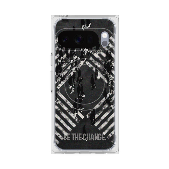 Premium Square Case with Pixelsnap［ Original - Dot Overlay - BE THE CHANGE/B ］