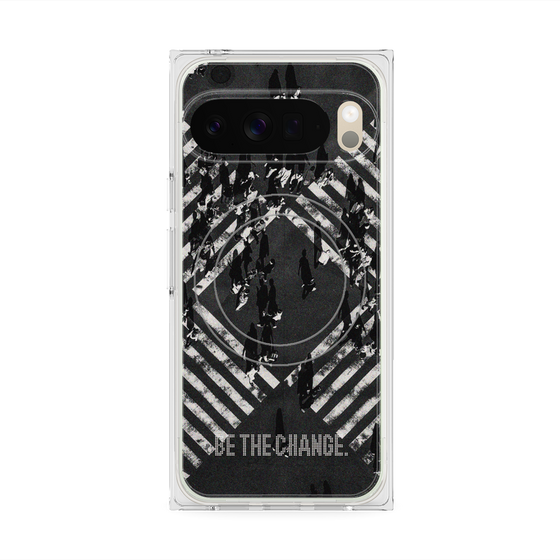 Premium Square Case with Pixelsnap［ Original - Dot Overlay - BE THE CHANGE/B ］