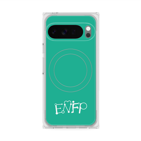 Premium Square Case with Pixelsnap［ Original - ENFP Campaigner - Alphabet - Green ］
