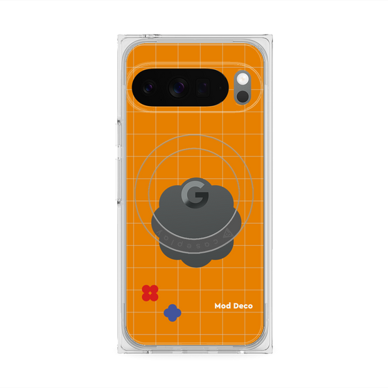 Premium Square Case with Pixelsnap［ Mod Deco - Original - Retro Orange ］