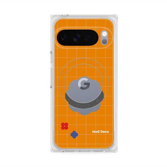 Premium Square Case with Pixelsnap［ Mod Deco - Original - Retro Orange ］