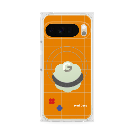 Premium Square Case with Pixelsnap［ Mod Deco - Original - Retro Orange ］